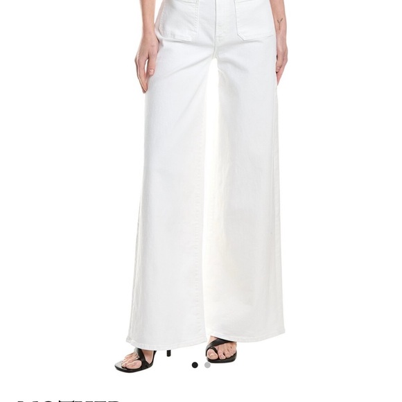 MOTHER Denim - Women's Mother Wide-Leg White Jeans. Patch pocket undercover sneak. 27 x 32